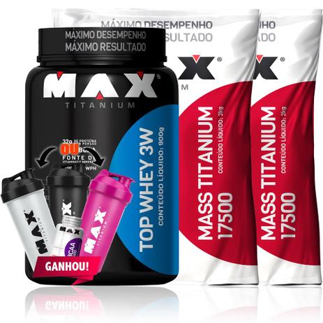 Combo 2 Hipercalóricos 17500 + Top Whey 3w - Max Titanium é boa?