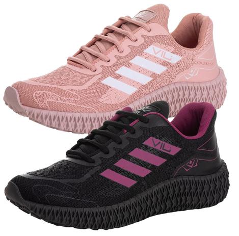 Combo 2 Pares Tênis Feminino Vili Para Caminhada Academia Treino - Tênis  para Academia - Magazine Luiza