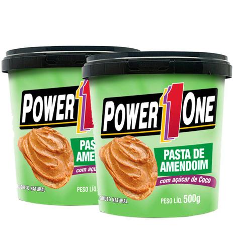 Combo 2 Pasta De Amendoim Com Açúcar De Coco (500g Cada) - Power One Menor preço em Combo 2 Pasta De Amendoim Com Açúcar De Coco (500g Cada) - Power One