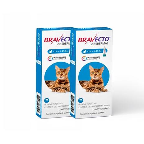 Combo 2 Unidades Bravecto para Gatos Anti Pulgas e Carrapatos 2,8 a 6,25kg - Msd é boa?