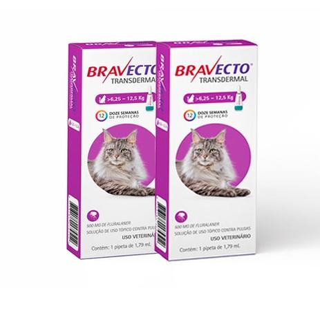 Combo 2 Unidades Bravecto para Gatos Anti Pulgas e Carrapatos 6,25 a 12,5kg - Msd Menor preço em Combo 2 Unidades Bravecto para Gatos Anti Pulgas e Carrapatos 6,25 a 12,5kg - Msd
