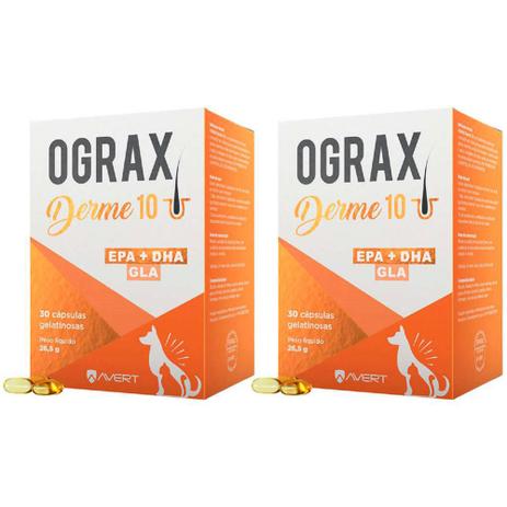 Combo 2 unidades Ograx Derme 10 para Cães e Gatos - 30 Cápsulas - Avert Menor preço em Combo 2 unidades Ograx Derme 10 para Cães e Gatos - 30 Cápsulas - Avert
