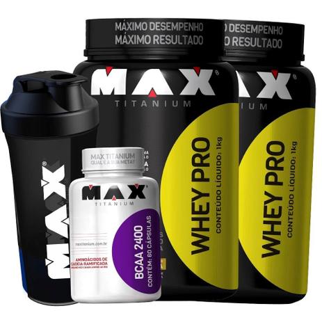 Combo 2 Whey Pro + Bcaa + Coqueteleira Grátis - Max Titanium é ruim? Combo 2 Whey Pro + Bcaa + Coqueteleira Grátis - Max Titanium é boa?