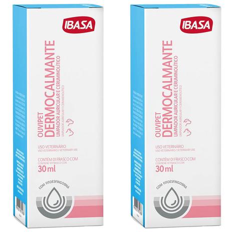 Combo 2un Dermocalmante Ouvipet Ibasa 30ml Limpeza De Ouvido Menor preço em Combo 2un Dermocalmante Ouvipet Ibasa 30ml Limpeza De Ouvido