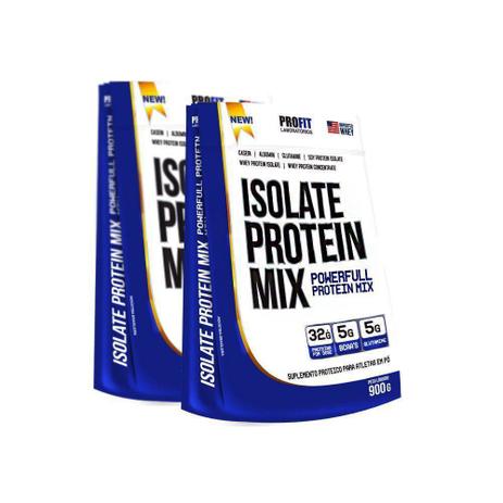 COMBO 2x ISOLATE MIX PROTEIN 900G CHOCOLATE REFIL - PROFIT Menor preço em COMBO 2x ISOLATE MIX PROTEIN 900G CHOCOLATE REFIL - PROFIT