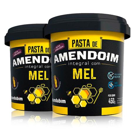 Combo 2x Pasta de Amendoim com Mel 450g - Mandubim Menor preço em Combo 2x Pasta de Amendoim com Mel 450g - Mandubim