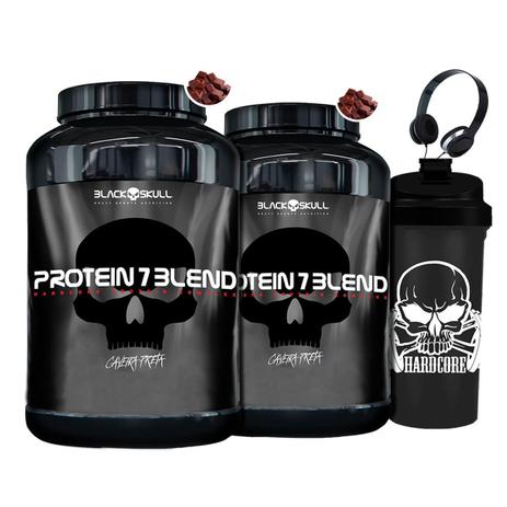 Combo 2x Protein 7 Blend 837g + Fone de Ouvido + Coqueteleira - Black Skull é boa?