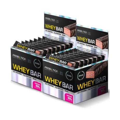 Combo 2x Whey Bar Caixa 24 Barras de Proteína - Probiótica - Probiotica Menor preço em Combo 2x Whey Bar Caixa 24 Barras de Proteína - Probiótica - Probiotica