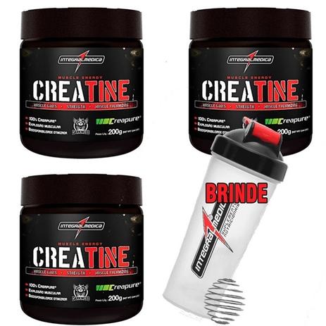 Combo 3 Creatina Creapure Darkness 200g + Coqueteleira - Integralmedica - Integralmédica Menor preço em Combo 3 Creatina Creapure Darkness 200g + Coqueteleira - Integralmedica - Integralmédica