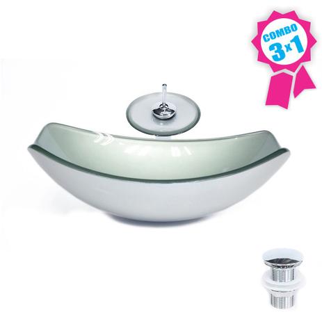 Combo 3 em 1 - Cuba de Vidro Oval Chanfrada 51cm Verona + Torneira Ibiza + Válvula Beirute - Ekasa Menor preço em Combo 3 em 1 - Cuba de Vidro Oval Chanfrada 51cm Verona + Torneira Ibiza + Válvula Beirute - Ekasa