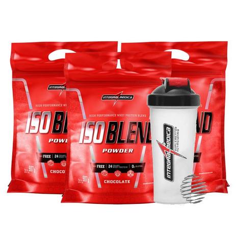 Combo 3 iso blend complex refil 907g (chocolate) + coqueteleira integralmedica é boa?