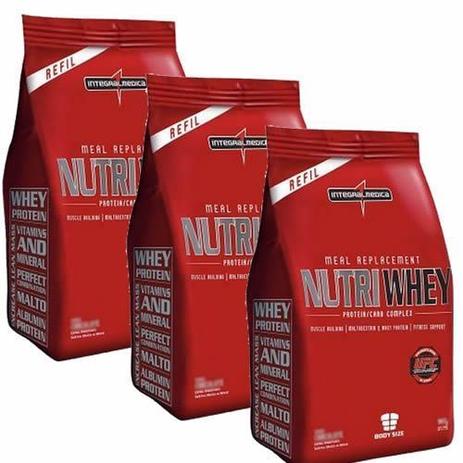 Combo 3 - Nutri Whey Protein - Refil Chocolate, Baunilha, Morango 907g - Integralmédica - Integralmedica Menor preço em Combo 3 - Nutri Whey Protein - Refil Chocolate, Baunilha, Morango 907g - Integralmédica - Integralmedica