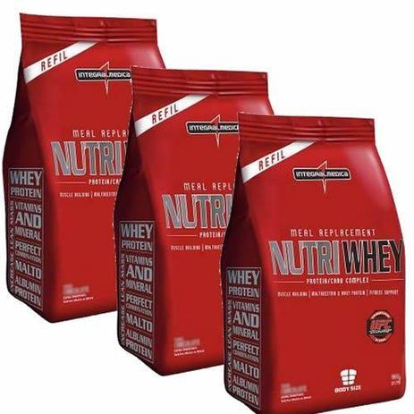 Combo 3 - Nutri Whey Protein - Refil Morango 907g - Integralmédica - Integralmedica Menor preço em Combo 3 - Nutri Whey Protein - Refil Morango 907g - Integralmédica - Integralmedica