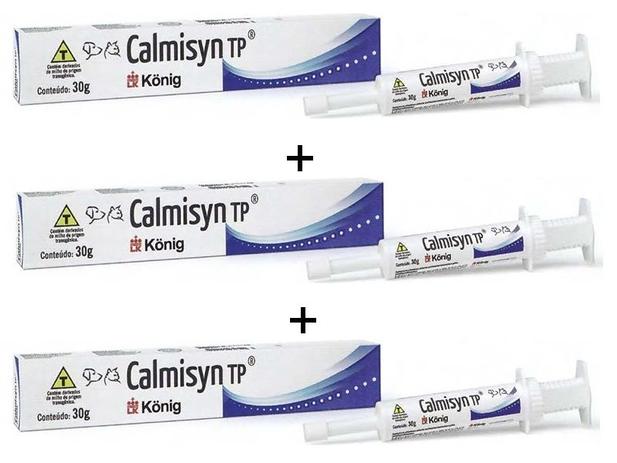 Combo 3 Suplemento Alimentar Calmisyn Calmante para Cães e Gatos - Redução de Stress Konig 3x30g Menor preço em Combo 3 Suplemento Alimentar Calmisyn Calmante para Cães e Gatos - Redução de Stress Konig 3x30g