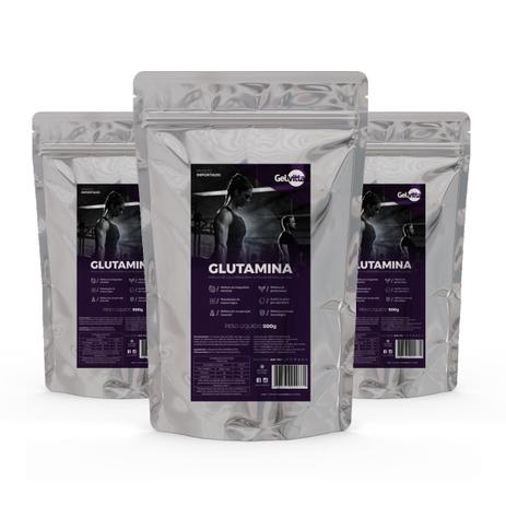 Combo 3 unidades Glutamina Pura 500g L-Glutamina Gelvitta Menor preço em Combo 3 unidades Glutamina Pura 500g L-Glutamina Gelvitta