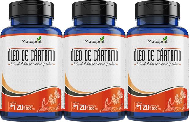 COMBO - 3UN Óleo de cartamo 120 Capsulas 1000mg - Melcoprol  POTE AZUL é boa?