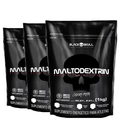 Combo 3x Maltodextrina Black Skull 1Kg Menor preço em Combo 3x Maltodextrina Black Skull 1Kg