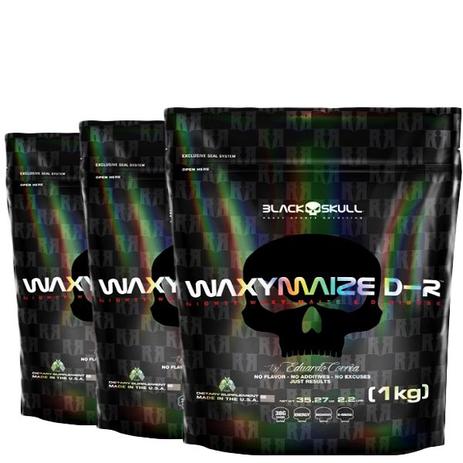 Combo 3x Waxy Maize D-Ribose 1kg Refil Black Skull Menor preço em Combo 3x Waxy Maize D-Ribose 1kg Refil Black Skull