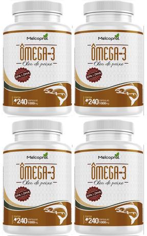 Combo 4un omega 3 - puro óleo de peixe 240caps 1000mg melcoprol Menor preço em Combo 4un omega 3 - puro óleo de peixe 240caps 1000mg melcoprol