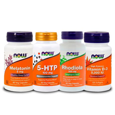 Combo 5-HTP + Rhodiola + Melatönina 5mg + VIT D3 Now Foods é boa?