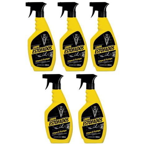 Combo 5 Limpa Estofados spray gatilho Sanol V8 500ml - Limpa e dá brilho Menor preço em Combo 5 Limpa Estofados spray gatilho Sanol V8 500ml - Limpa e dá brilho