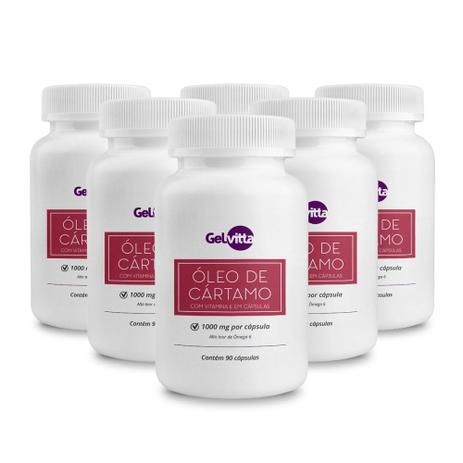 Combo 6 Potes De Óleo De Cártamo Com Vitamina E 540 Cáps - Gelvitta Menor preço em Combo 6 Potes De Óleo De Cártamo Com Vitamina E 540 Cáps - Gelvitta
