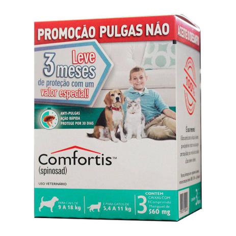 Combo Antipulgas Elanco Comfortis para Cães de 9 a 18Kg e Gatos de 5,4 a 11Kg Menor preço em Combo Antipulgas Elanco Comfortis para Cães de 9 a 18Kg e Gatos de 5,4 a 11Kg