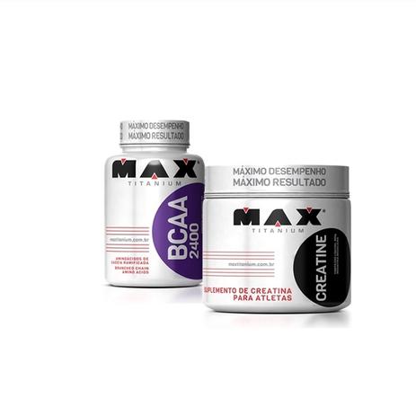 Combo Bcaa 2400 100 Caps + Creatina 150g - Max Titanium Menor preço em Combo Bcaa 2400 100 Caps + Creatina 150g - Max Titanium