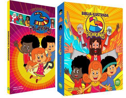 COMBO: Bíblia Ilustrada + Devocional 3 Palavrinhas - Editora 100% Cristão Menor preço em COMBO: Bíblia Ilustrada + Devocional 3 Palavrinhas - Editora 100% Cristão
