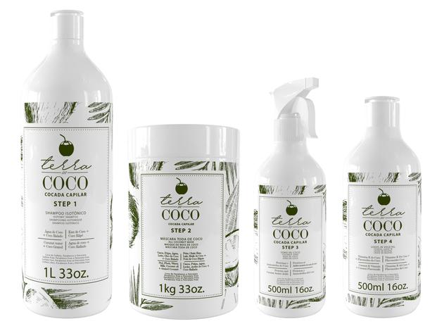 Combo cocada capilar 4 passos para restauração terra coco Menor preço em Combo cocada capilar 4 passos para restauração terra coco