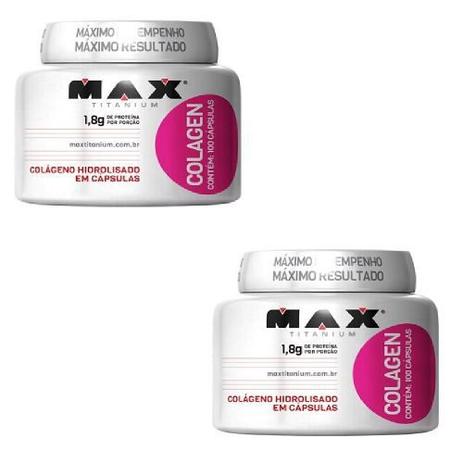 Combo Colágeno Hidrolisado Puro 100caps Max Titanium 2 unidades Menor preço em Combo Colágeno Hidrolisado Puro 100caps Max Titanium 2 unidades