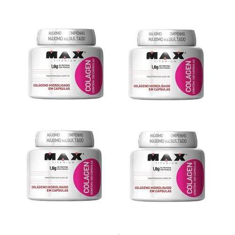 Combo Colágeno Hidrolisado Puro 100caps Max Titanium 4 unidades Menor preço em Combo Colágeno Hidrolisado Puro 100caps Max Titanium 4 unidades
