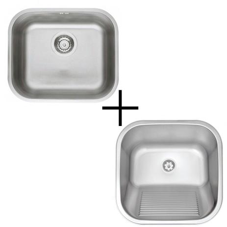 Combo Cuba Fosca 40x34x17cm Tanque Fosco 40x40cm Tramontina Menor preço em Combo Cuba Fosca 40x34x17cm Tanque Fosco 40x40cm Tramontina