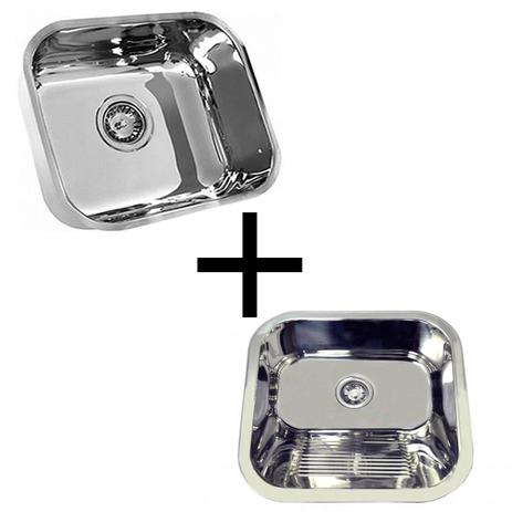 Combo Cuba Inox 40x34x14cm e Tanque 40x40x20cm Tecnocuba Menor preço em Combo Cuba Inox 40x34x14cm e Tanque 40x40x20cm Tecnocuba