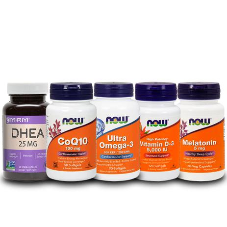 Combo Ddhea 25mg + Coq10 + Ultra Omega 3 + Vit D3+ Mela 5mg - Now foods é boa?