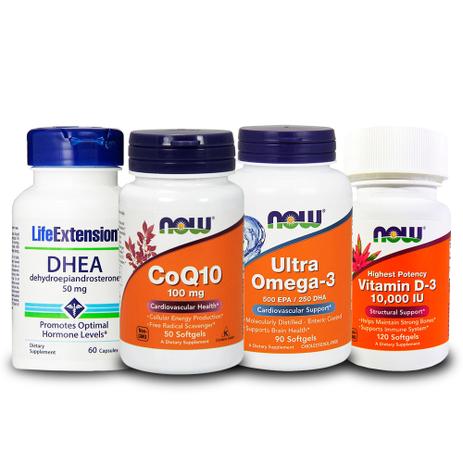 Combo Ddhea 50mg Life Ext + Coq10 + Ultra Omega + Vit D3 Now - Life extension + now foods Menor preço em Combo Ddhea 50mg Life Ext + Coq10 + Ultra Omega + Vit D3 Now - Life extension + now foods