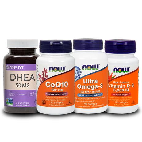 Combo Ddhea 50mg MRM + Coq10 + Ultra Omega 3 + Vit D3 Now - Now foods Menor preço em Combo Ddhea 50mg MRM + Coq10 + Ultra Omega 3 + Vit D3 Now - Now foods