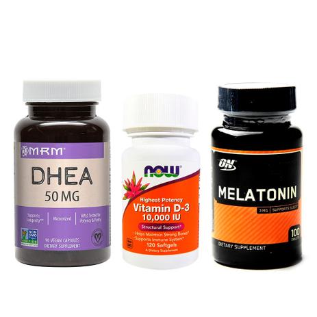 Combo Ddheä 50MG MRM + Melatönïnä 3MG ON + Vit D3 Now Foods - Now foods + optimum + mrm Menor preço em Combo Ddheä 50MG MRM + Melatönïnä 3MG ON + Vit D3 Now Foods - Now foods + optimum + mrm