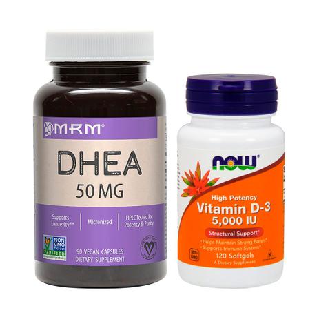 Combo DdHEÄ 50MG MRM + VITA D3 5000 UI 120 S GELS NOW FOODS Menor preço em Combo DdHEÄ 50MG MRM + VITA D3 5000 UI 120 S GELS NOW FOODS