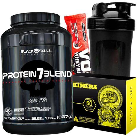 Combo Definição e Massa Magra - Whey Protein 7 Blend + Termogenico Kimera - Black skull Menor preço em Combo Definição e Massa Magra - Whey Protein 7 Blend + Termogenico Kimera - Black skull