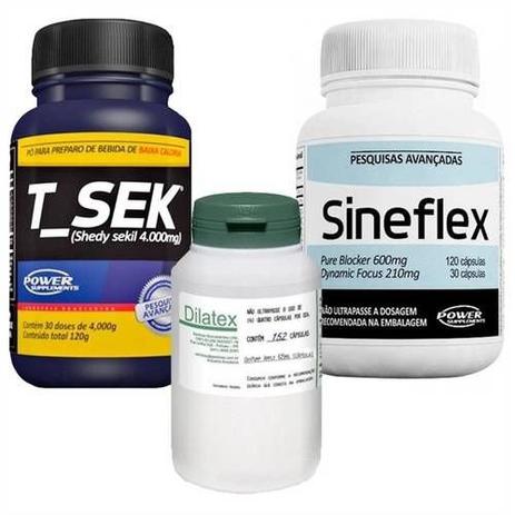 Combo Dilatex 152caps + Sineflex 150caps + T Sek 120g Power Supplements Menor preço em Combo Dilatex 152caps + Sineflex 150caps + T Sek 120g Power Supplements