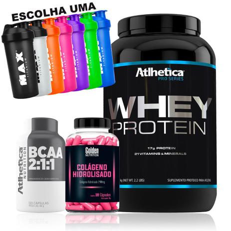 Combo Feminino Whey Pro Series + Bcaa + Colageno Atlhetica - Atlhetica nutrition Menor preço em Combo Feminino Whey Pro Series + Bcaa + Colageno Atlhetica - Atlhetica nutrition