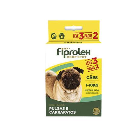 Menor preço em Combo Fiprolex Cães até 10kg Anti-pulgas e Carrapatos (LEVE 3 pague 2) Ceva