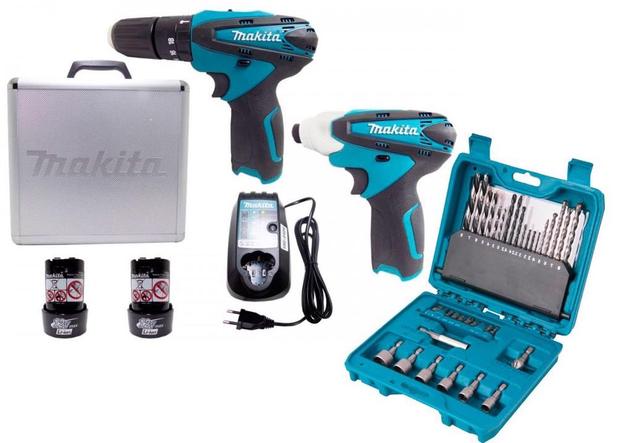 Combo Furadeira Parafusadeira DK1493 - Makita + Estojo ferramentas e brocas Menor preço em Combo Furadeira Parafusadeira DK1493 - Makita + Estojo ferramentas e brocas