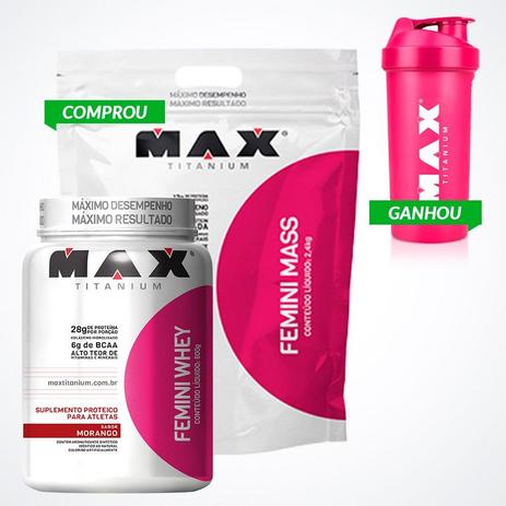 Combo Ganho de Massa Femini - Max Titanium Menor preço em Combo Ganho de Massa Femini - Max Titanium