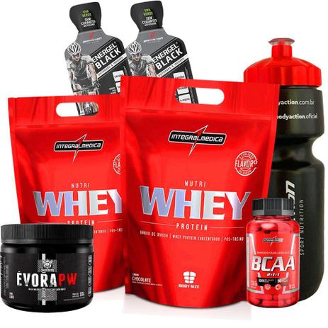 Combo Ganho de Massa Magra - 2xWhey+Bcaa+Pre Treino+Garrafinha - Integralmedica é boa?