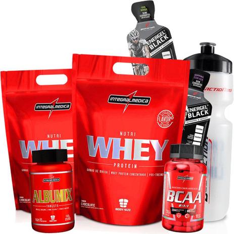 Combo Ganho de Massa Muscular - 2 Whey Hipercalorico+Albumina+Bcaa+Garrafinha - Integralmedica Menor preço em Combo Ganho de Massa Muscular - 2 Whey Hipercalorico+Albumina+Bcaa+Garrafinha - Integralmedica