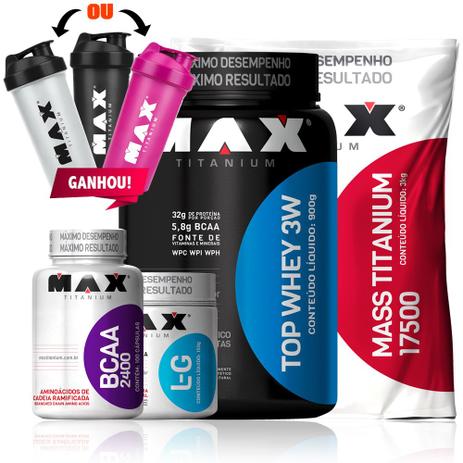 Combo Ganho De Massa Muscular Completo - Max Titanium Menor preço em Combo Ganho De Massa Muscular Completo - Max Titanium
