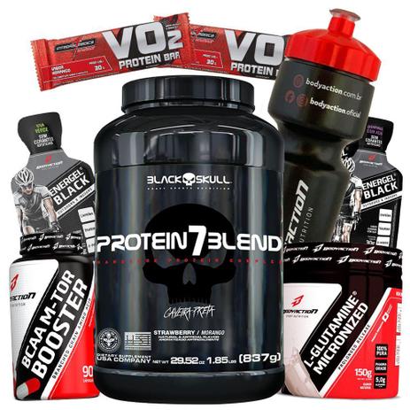 Combo Ganho de Massa Muscular - Whey+Bcaa+Glutamina+Garrafinha - Black skull Menor preço em Combo Ganho de Massa Muscular - Whey+Bcaa+Glutamina+Garrafinha - Black skull