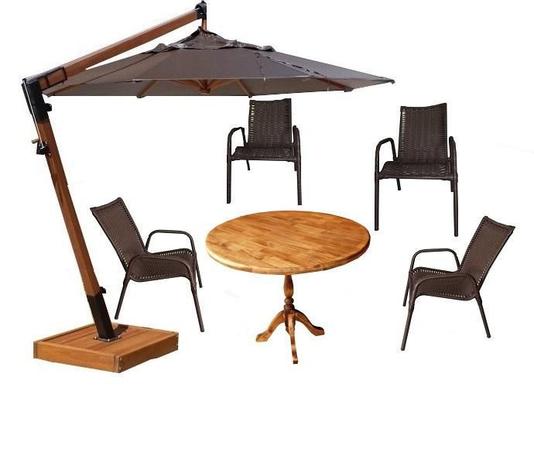 Combo Guarda-Sol 2,10 +Quatro Cadeiras Varanda+Mesa 90x90x78 - Não Definido Menor preço em Combo Guarda-Sol 2,10 +Quatro Cadeiras Varanda+Mesa 90x90x78 - Não Definido